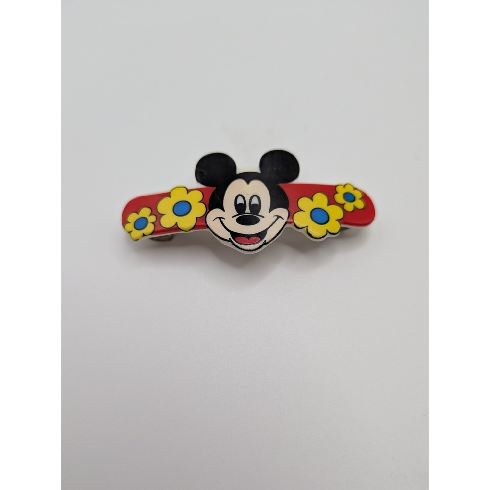 Girl's Vtg Disney Mickey Mouse Hair‎ Barrette Tight Clip 90s Flowers